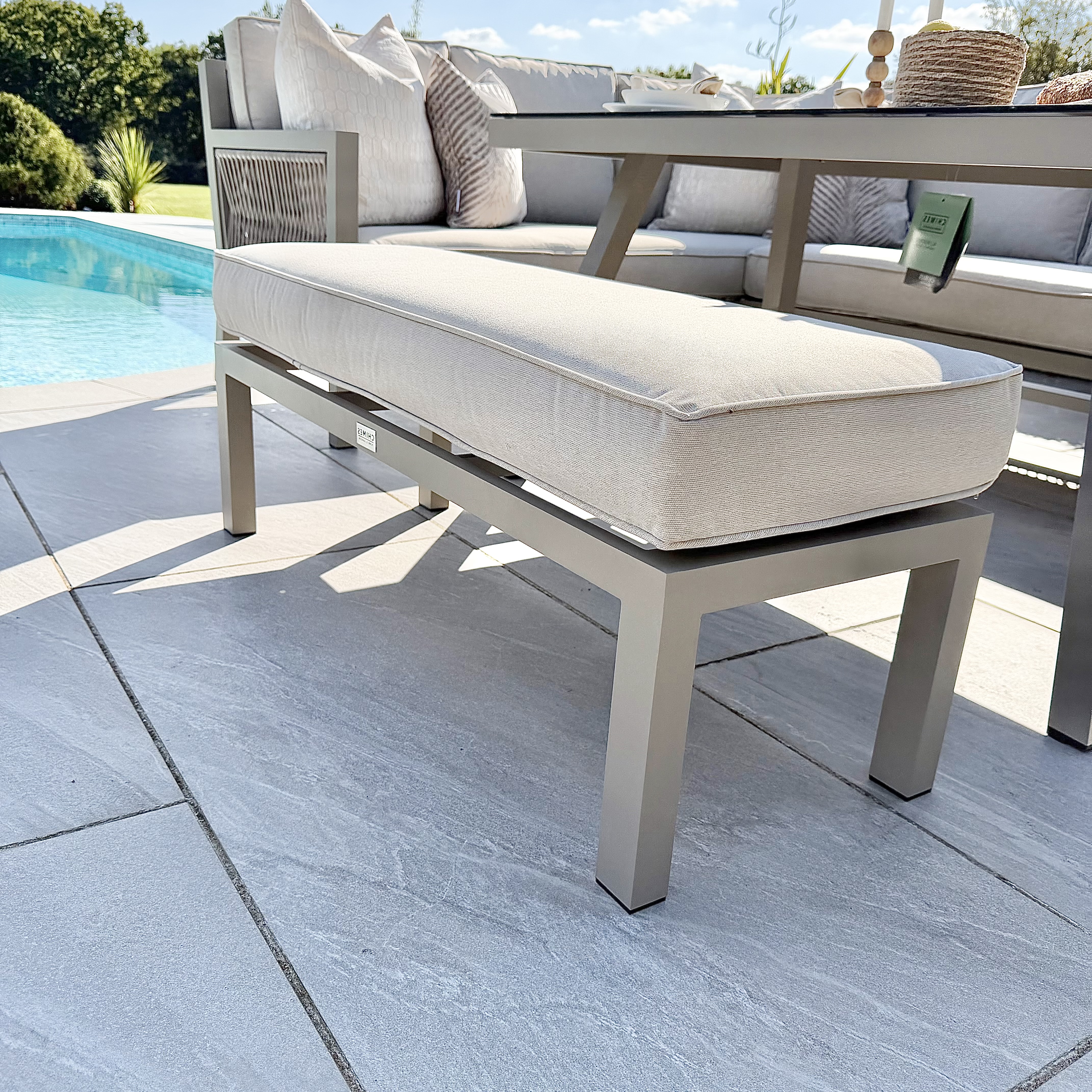 Chimes - Seville Aluminium Casual Corner Dining Set - Left Hand - Champagne